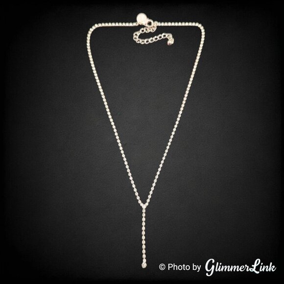 Lovisa Dainty Clear Crystal Lariat Y-Drop Rose Gold Tone Necklace - Picture 6 of 12